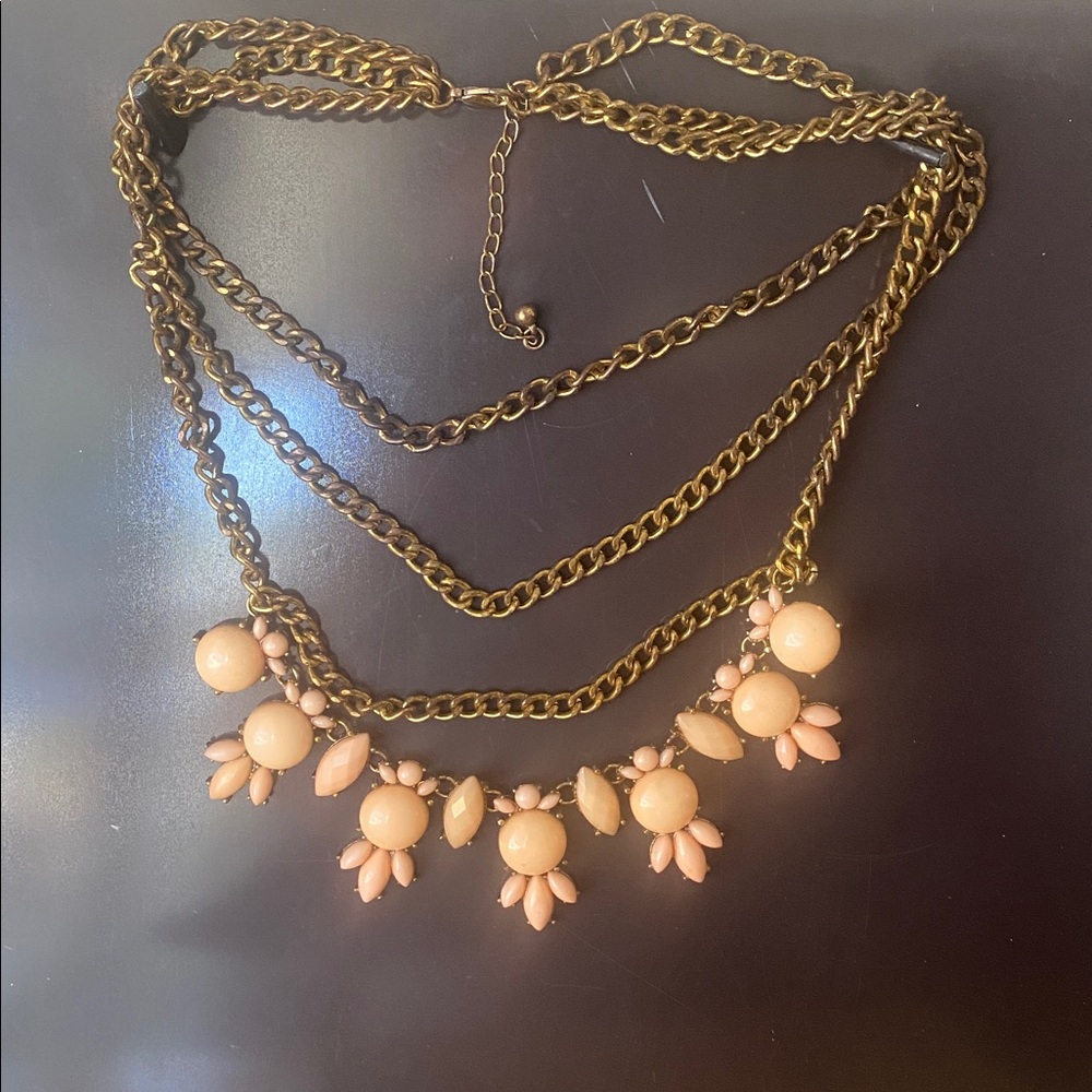 Natasha Bib Statement Peach Statement Necklace - image 5